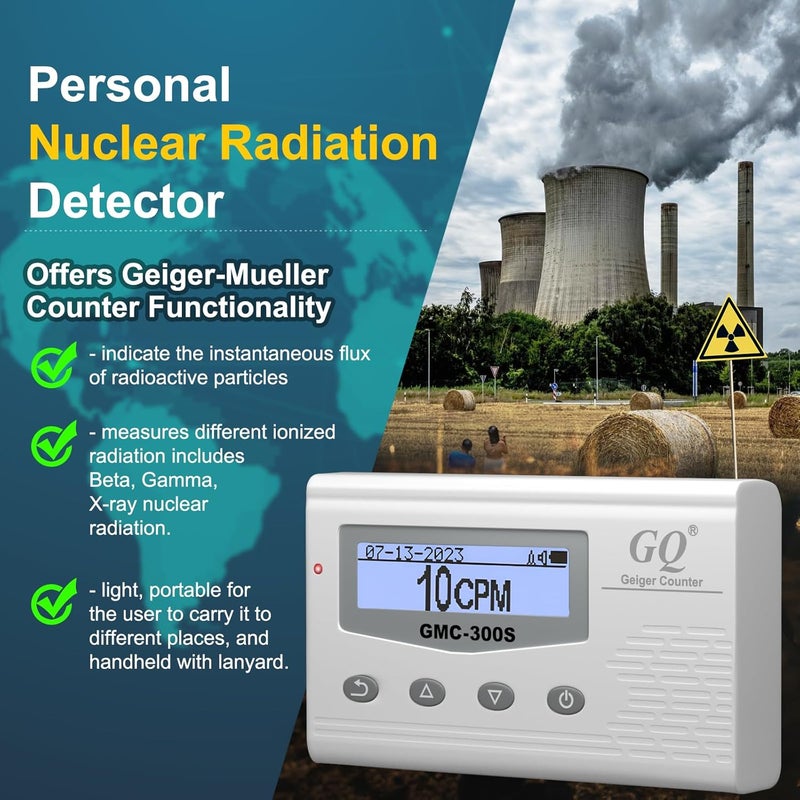 GQ GMC 300S Nuclear Radiation Detector Meter Test Equipment Lab Radiation Protection Supplies Dosimeter Beta Gamma X-ray Portable Radiation Monitor Meter USA Product - Image 2